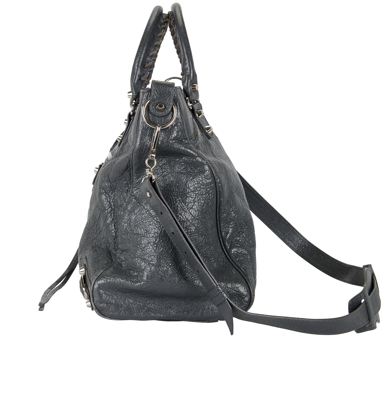 City, &pound;695, Handbags, Grey, Leather, Bottom view